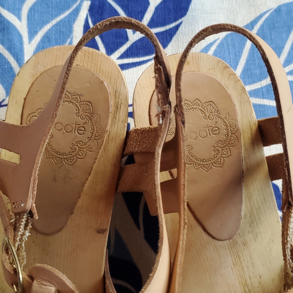 Ecote Leather Ankle Strap Sandal Clogs Size 8 - Picture 8 of 12